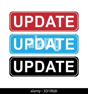 Update Notification Labels for Software and System Information Alerts Stock Vector