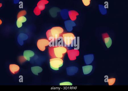 Blurred lights in the form og hearts Stock Photo