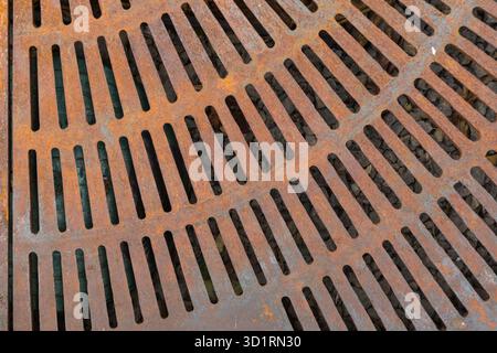 Rusty Metal Street Grate Stock Photo