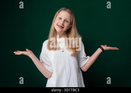 Woman Holding Out Hands and Smiling Stock Photo