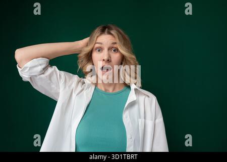 Woman With a Surprised Expression Stock Photo