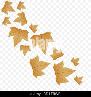 Diagonal Autumn Leaves Border – Elegant Seasonal Frame Design Stock Vector