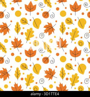 Autumn leaves seamless pattern vector fall foliage background seasonal design thanksgiving scrapbook paper design 100 Stock Vector