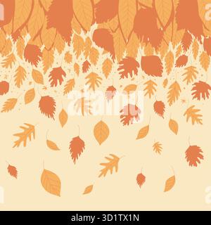 Autumn leaves falling background vector design for seasonal wallpaper and pattern illustration art Stock Vector