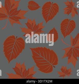 Fall foliage background autumn leaves seamless pattern orange leaf wallpaper vector design nature leaves art Stock Vector