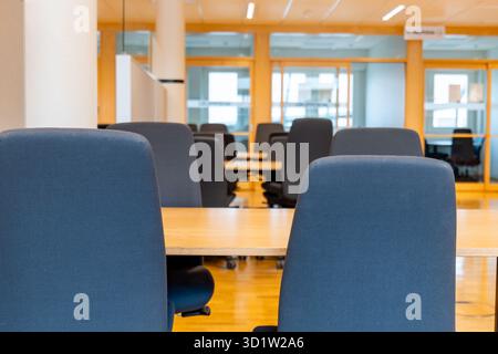 Empty office room, or library, or meeting room with office chairs. empty modern office or classroom Stock Photo