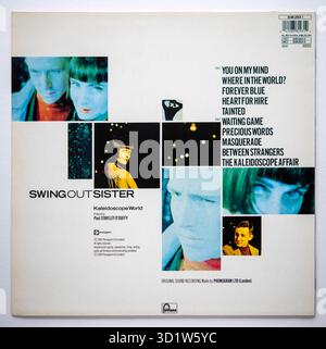 Back cover of Kaleidoscope World, the second studio album by Swing Out Sister, which was released in 1989 Stock Photo