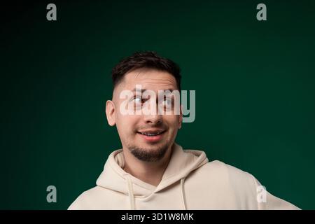 Man in Hoodie Making Funny Face Stock Photo