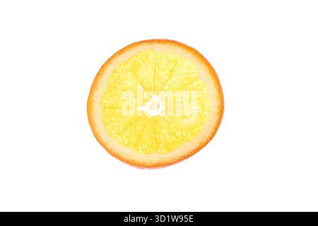 Summer coral grapefruit slice. Isolated white background Stock Photo