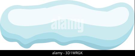 White snowy cape on white background, snowdrifts, Winter element, border frame snow decoration. cartoon flat decoration with snowflakes, icicles isola Stock Vector