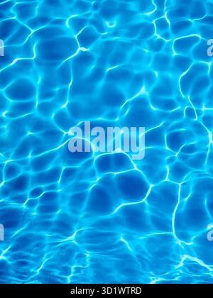 Blue Ripple Water Background, Water Surface Blue Swimming Pool Stock Photo