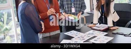 Asian business woman Brainstorm meeting pplication Designers mobile app interface Creative digital development software design p Stock Photo