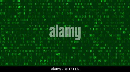 Binary code matrix green background technology. Digital matrix cyber encryption hacker programming computer data Stock Vector