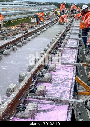 Mcup Rails Construction Install lay rail track rails on transport project in Western Sydney ...