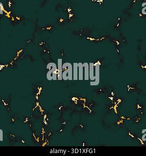 Abstract marble background for decorative design. Modern dark green and golden abstract marbling background creative design. Marble texture. Luxury Stock Vector