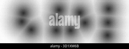 Abstract pixel grid with randomized black dot centers in a 3x4 layout, ideal for backgrounds, tech designs, and modern digital art projects vector illustration Stock Vector