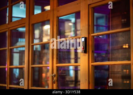 Smart electronic lock with touchscreen for thumbprint reading, identity controller and buttons Stock Photo