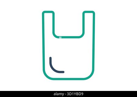 Plastic icon. plastic bag. line icon style. icon related to packaging. recycling elements vector illustration Stock Vector
