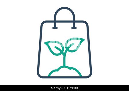 Bag icon. eco bag. line icon style. icon related to packaging. recycling elements vector illustration Stock Vector