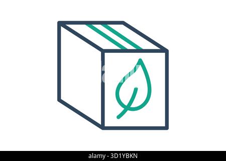 Packaging icon. eko packaging. line icon style. icon related to packaging. recycling elements vector illustration Stock Vector