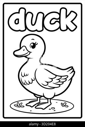 Printable Cute Animal Coloring Pages for Kids feature fun and easy-to-color designs that encourage creativity and learning. Perfect for classrooms, ho Stock Vector