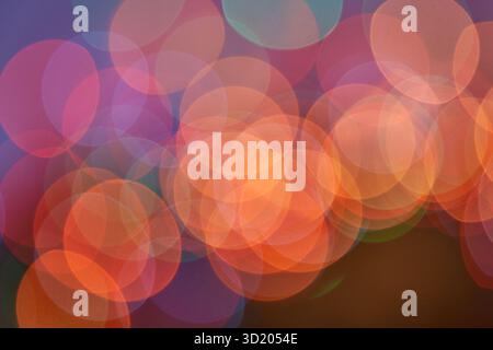Vibrant abstract bokeh background with multicolored circular light patterns Stock Photo