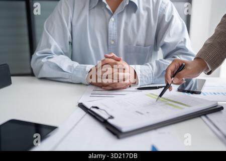 man checking data with a magnifier (data analysis concept Stock Photo ...