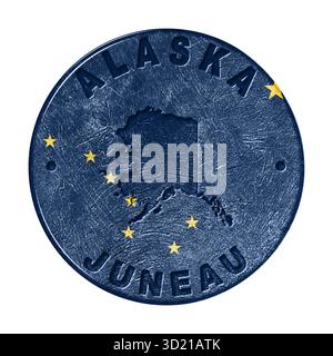 Map of Alaska, flag map, National colors background Stock Photo - Alamy