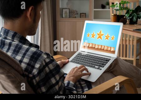 Customer satisfaction and evaluation analysis on modish software computer for marketing strategy planning Stock Photo