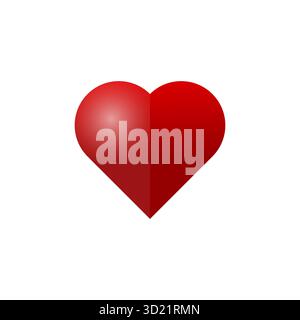 Red Gradient Heart Love Shape Vector Isolated on White Background Stock Vector