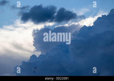 Dramatic sky with storm clouds before rain Stock Photo