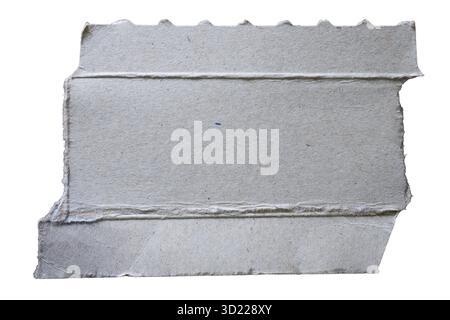 A torn grey rectangular hard paper can be used as a textbox background. Stock Photo