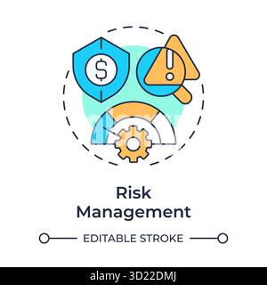 Risk management multi color concept icon Stock Vector