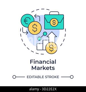 Financial markets multi color concept icon Stock Vector
