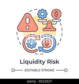Liquidity risk multi color concept icon Stock Vector