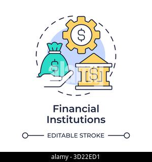 Financial institutions multi color concept icon Stock Vector