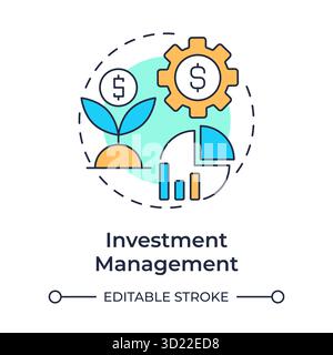 Investment management multi color concept icon Stock Vector