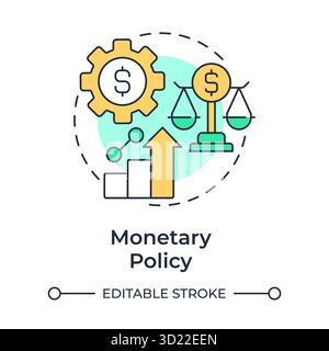 Monetary policy multi color concept icon Stock Vector