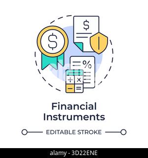 Financial instruments multi color concept icon Stock Vector