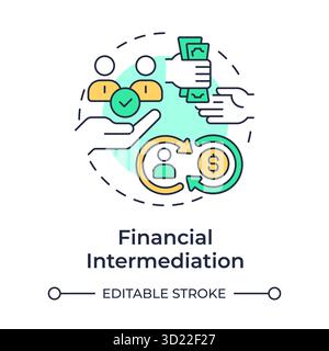 Financial intermediation multi color concept icon Stock Vector