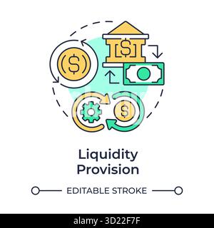 Liquidity provision multi color concept icon Stock Vector