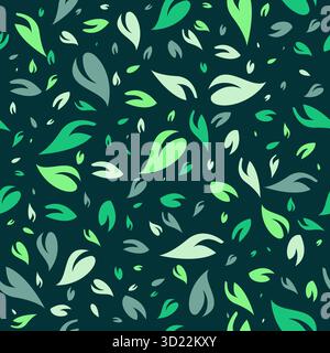 Abstract organic background with leaf seamless pattern. Stock Vector