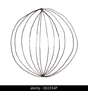 Intricate wireframe sphere design on background with symmetrical patterns Stock Photo