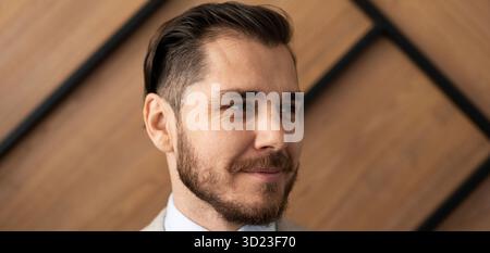 Close-up portrait of a mature caucasian businessman in the office Stock Photo