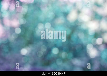 Abstract pastel bokeh background with soft blue and purple circular light Stock Photo
