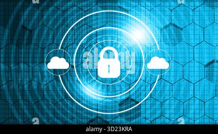 Cloud computing security concept. safety concept. 3d illustration Stock Photo