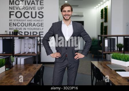 Portrait of a successful and self-satisfied leader standing in the office Stock Photo