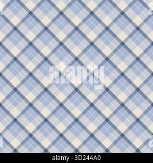 Light Blue Diagonal Plaid Pattern Stock Vector