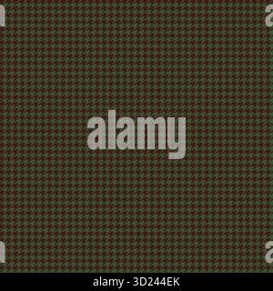Green Brown Autumn Houndstooth Fabric Stock Vector