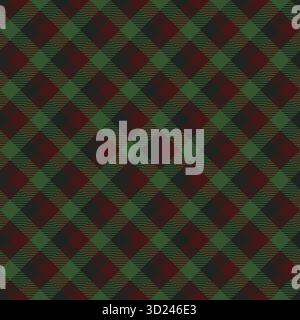Dark Green Red Argyle Seamless Pattern Stock Vector